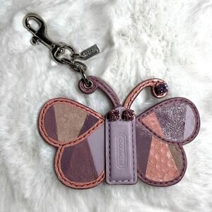 y2k Coach Vintage Leather Butterfly Keychain Charm